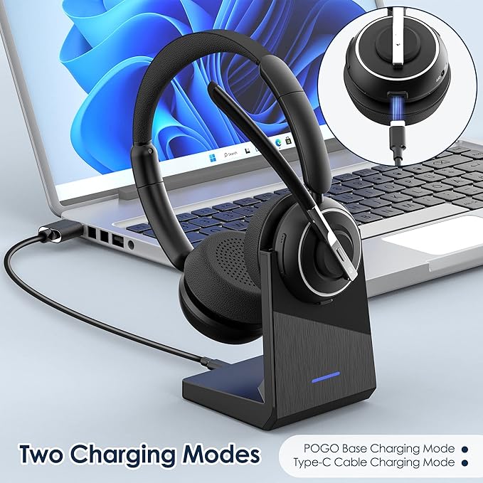 Wireless Headset, Charging Base & Mic Mute - Image 4