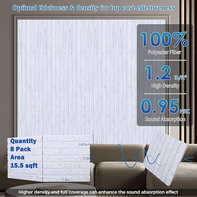 BSHEAD 16 Pack Large Fold Soundproof Wall Panels, 1.2lb/ft³ High Density - Image 6