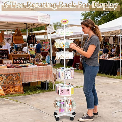 Exttlliy Retail Display Stand Store Display Rack 6 Tier Metal Spinning Display - Image 2