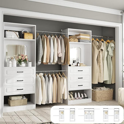 Unikito Closet System with 6 Drawers, 6-14Ft Closet Organizer with Mirror by Unikito