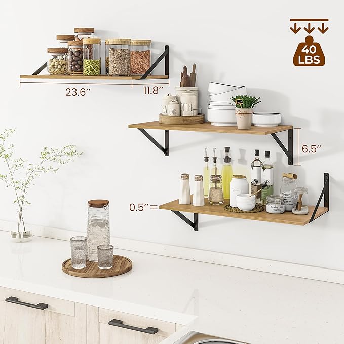 Heimlove 24" W x 12" D Wall Shelves - Image 3