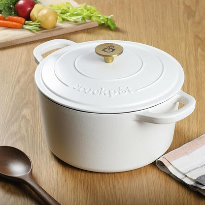 Crock-Pot Artisan 7-Quart Round Dutch Oven – Matte Linen White - Image 4