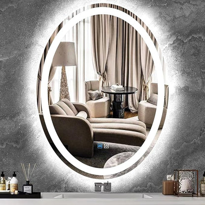 30 x 20 Inch Oval Vanity Mirror by MEIOUKA