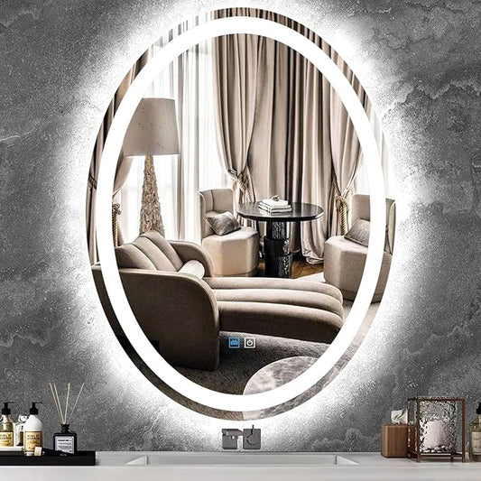 30 x 20 Inch Oval Vanity Mirror by MEIOUKA