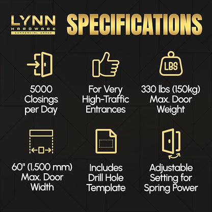 LYNN HARDWARE Extra Heavy Duty Automatic Door Closer - Image 3