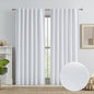 Full Blackout Curtains White 84 Inch Length, Heat and Full Light Blocking Thermal Insulated Shading Linen Panels for Nursery Living Room Back Tab Hook Belt 50 x 84 Inches Drop,2 Pieces