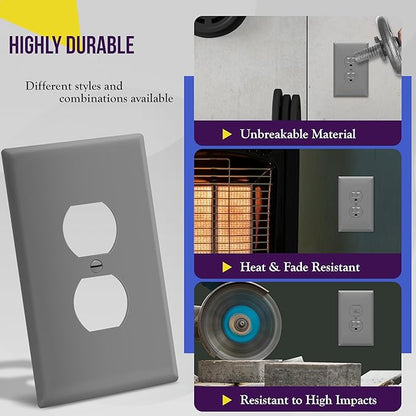 ENERLITES Duplex Receptacle Outlet Wall Plate, Jumbo Electrical Outlet Cover - Image 4