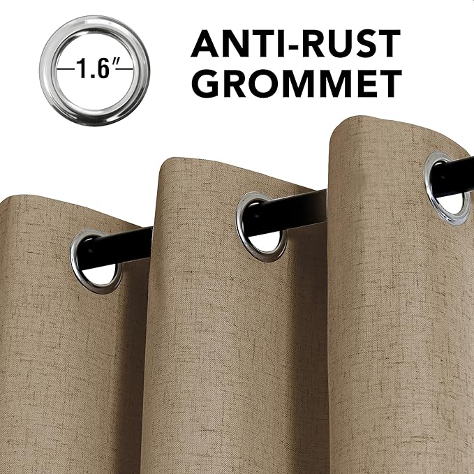 H.VERSAILTEX Linen Curtains 100% Blackout Curtains - Image 3
