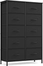 SONGMICS Dresser for Bedroom, Chest of Drawers, 10 Non-Woven Fabric Drawers by SONGMICSbySONGMICSHOME