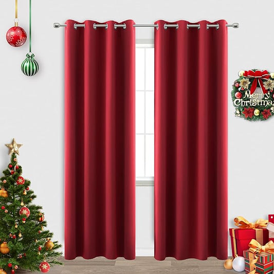 KOUFALL Red Curtains for Living Room by KOUFALL