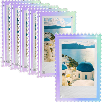 WINKINE Polaroid Magnet Frames for Refrigerator, Instax Magnetic Photo Frames, 2x3 Picture Frame Scalloped for Fujifilm Instax Mini & Polaroid Film, Wallet Size Picture Display