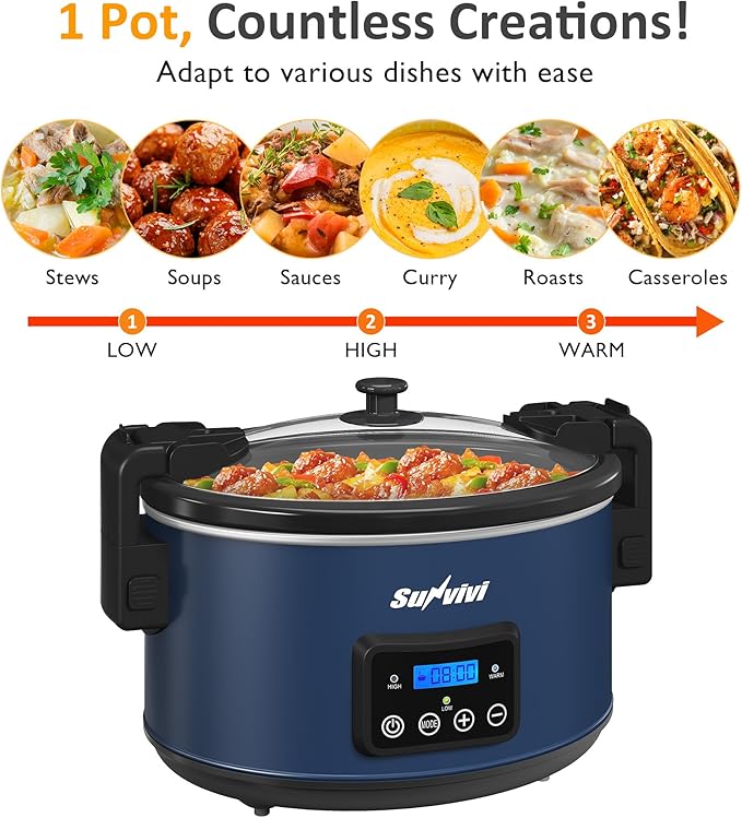 Sunvivi 8.5 Quart Programmable Slow Cooker: Multi-Cooker Food Warmer - Image 7
