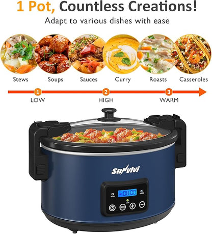 Sunvivi 8.5 Quart Programmable Slow Cooker: Multi-Cooker Food Warmer - Image 7