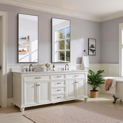 Black Bathroom Mirror for Wall, 20x48 Inch Rectangle Mirror - Image 9