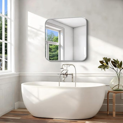 Silver Bathroom Mirror, 36 x 36 Inch Square Mirrors - Image 7