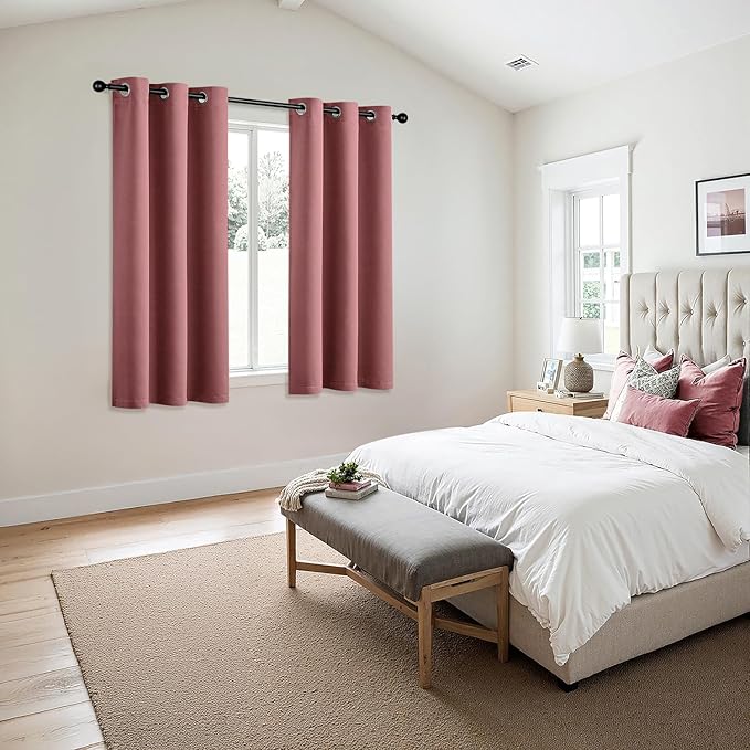 MIULEE Dusty Rose Blackout Curtains - Image 6
