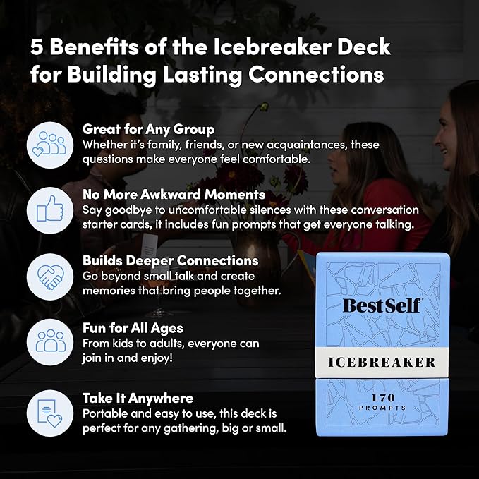 BestSelf Icebreaker Card Deck – 170 Conversation Starters to Spark Meaningful - Image 2