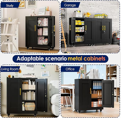 35" H Metal Garage Storage Cabinet, Rolling Tool Cabinet - Image 7