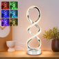 Modern Spiral RGB Table Lamp, Touch Dimmable Bedside Lamp, 7 Colors 10 Light by Adebime