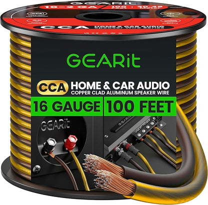 GEARit Pro Series 16AWG Speaker Wire, 16 Gauge Speaker Wire Cable Great Use by GEARit