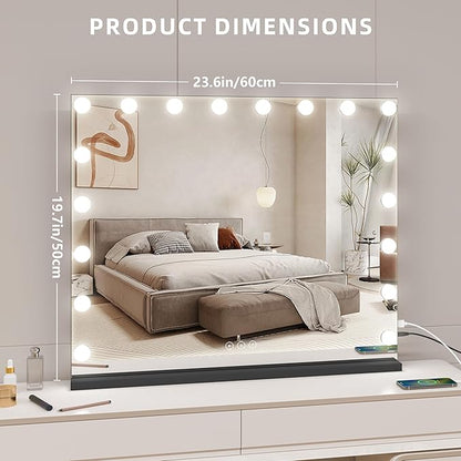 Vanity Mirror with Lights, Makeup Mirror with 17 Dimmable LED Bulbs, 3 Color - Image 6