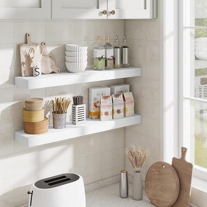Fun Memories Bathroom Shelves 32 Inch Long Set of 2, Floating Shelves - Image 6