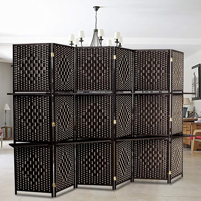 Bonnlo Upgraded Heavy Duty 6FT Tall Rattan Room Divider Screens - Image 8