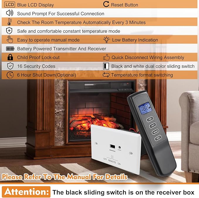 Upgraded Universal Fireplace Remote Control, Fit - Image 8