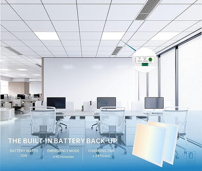 2X2 LED Flat Panel Light Emergency Battery Backup, 40W-3000K/4000K/5000K - Image 5