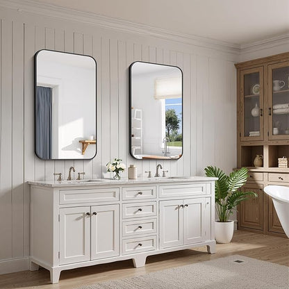 FORBATH Bathroom Mirror for Over Sink 24x40 Inch Black, Rectanglar Wall Mirror - Image 5