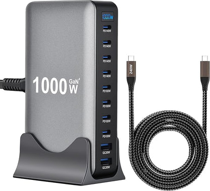 1000W 10-Port GaN 4 Desktop Charging Station by Unknown