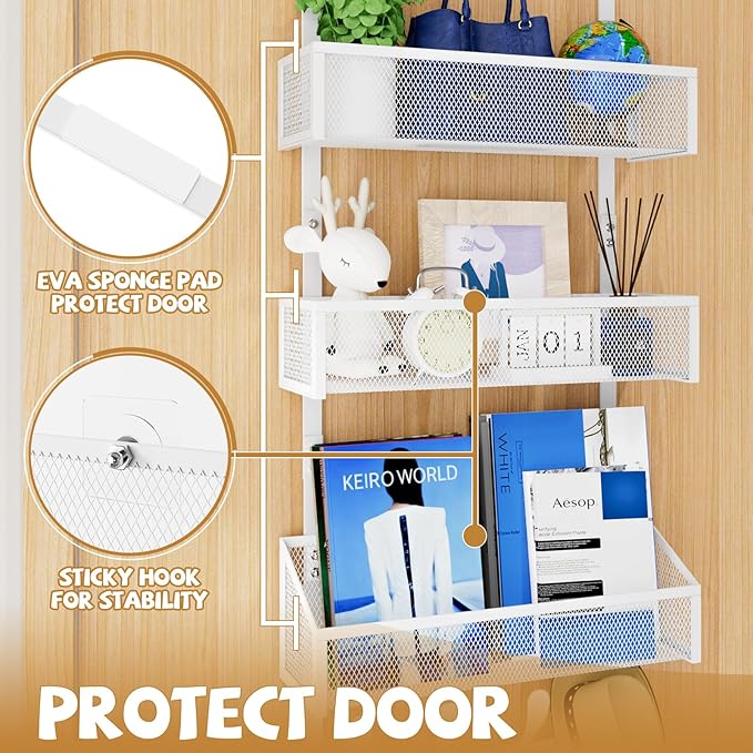 Kaiferty Over The Door Hooks Organizer, Coat Rack Over The Door Storage Hanger - Image 4