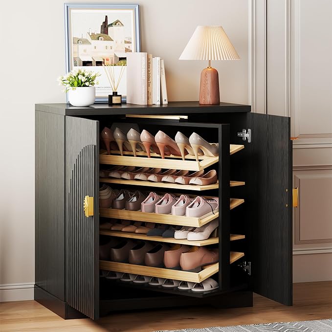Vlsrka Shoe Cabinet Storage for Entryway, 6-Tier Rotating Shoe Organizer Cabinet by VlsrkaFurniture