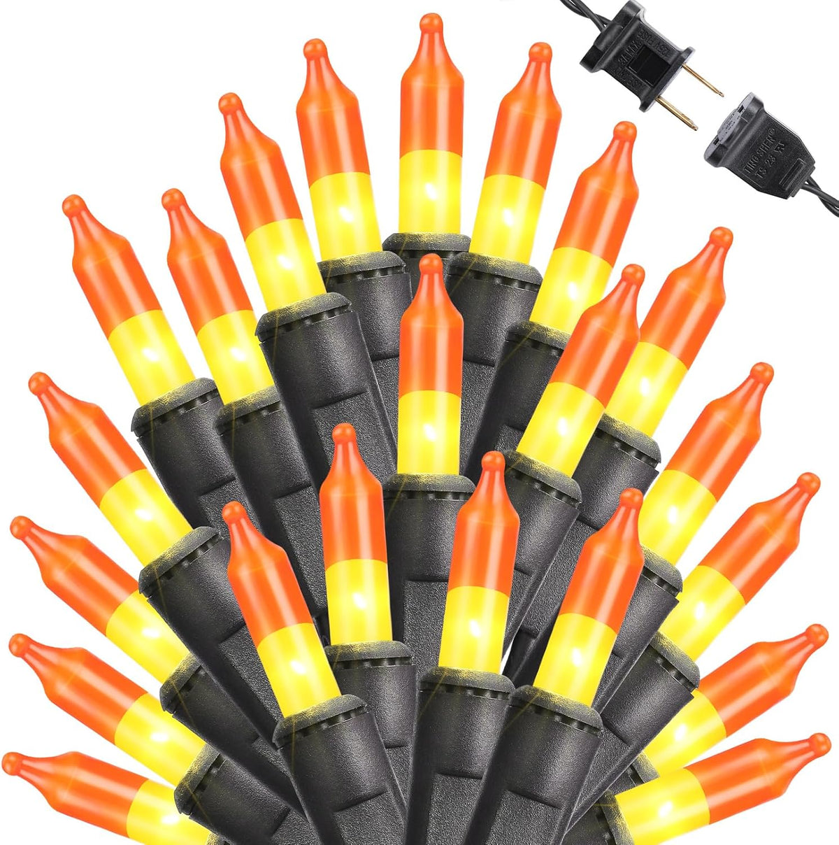 Toodour Candy Corn Halloween Lights, 75ft 300 Count Incandescent Lights