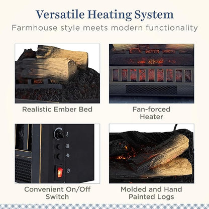 Country Living Electric Fireplace Logs, 20” LED Electric Fireplace Inserts - Image 5