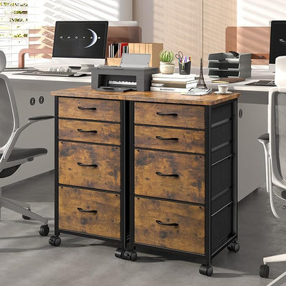4 Drawers Mobile File Cabinet Vertical Filing Cabinet - Image 6