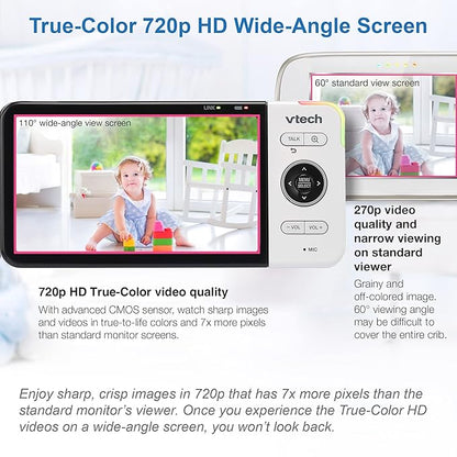 VTech VM818HD Baby Monitor, Night Light, 110-degree Wide-Angle True-Color - Image 4