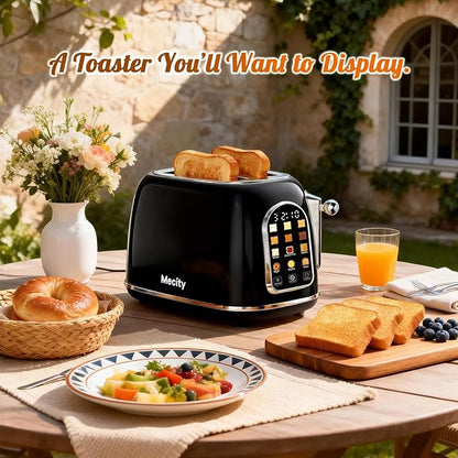 Mecity Toaster 2 Slice, Touch Screen Wide Slot Retro Toaster - Image 4