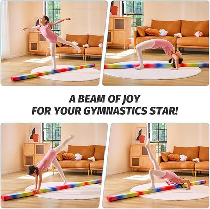 ZELUS 8' Folding Gymnastics Balance Beam, Floor Balance Beam w/Carry Handles - Image 7