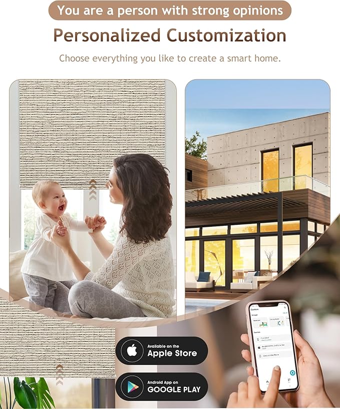 Kincmo Motorized Blinds with Remote, 100% Blackout Motorized Roller Shades Work - Image 2