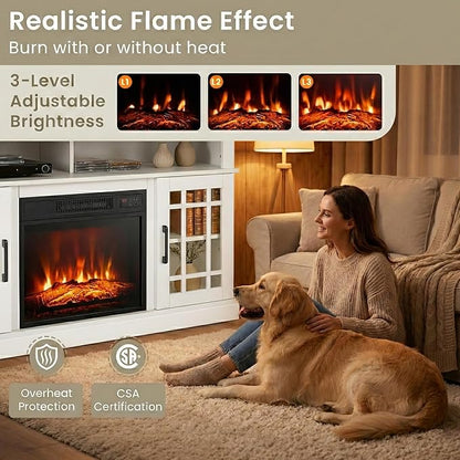 SIMOE Fireplace TV Stand Electric Fireplace 49Inch Console up to 55'' TV - Image 2