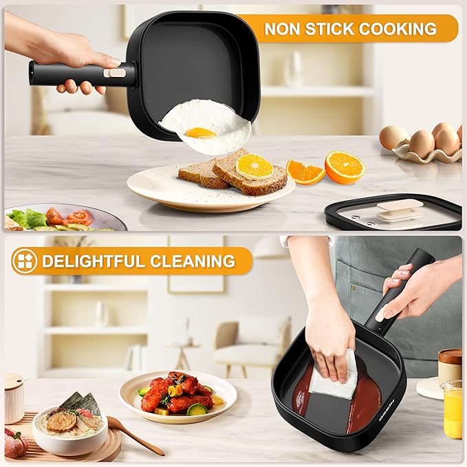 Dezin 2L Electric Hot Pot with Steamer, Rapid 800W Non-Stick Ceramic Coating - Image 7