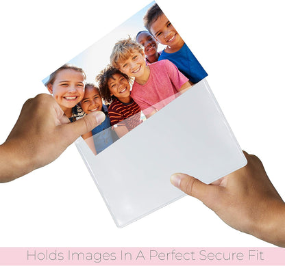 Freez A Frame Clear Magnetic Picture Frame Pockets For Refrigerator School Locker, or any Magnetic Surface 18 Pack Holds 2.5” x 3.5” Photos (2.5 x 3.5)