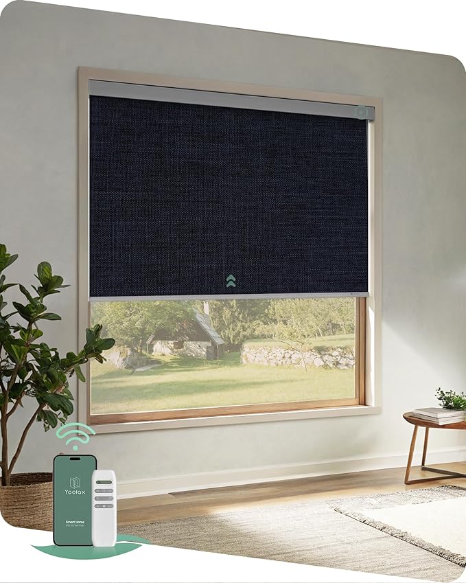 Yoolax Motorized Blinds with Remote, Automatic Roller Shades Cordless Electric by Yoolax