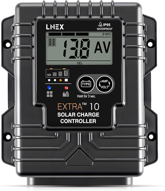 Solar Charge Controller Waterproof, 10A Solar Panel Regulator by LNEX