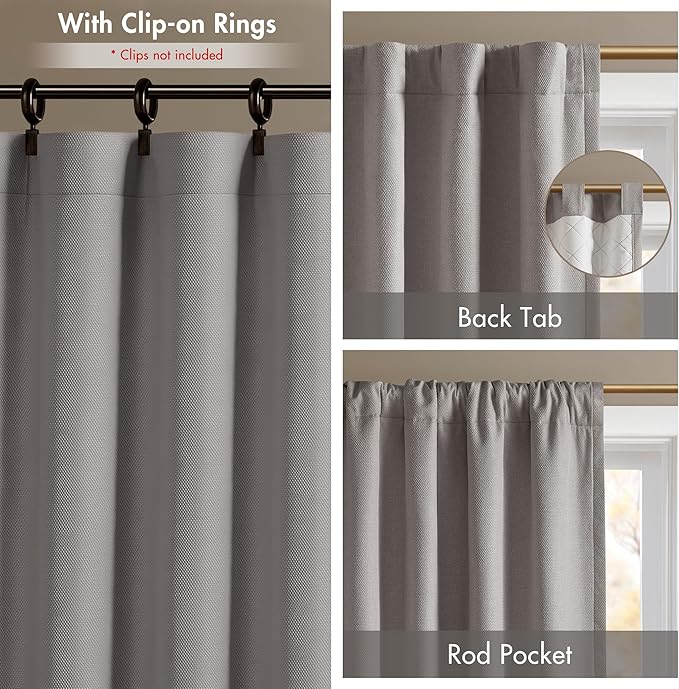 Madison Park Karien 100% Blackout Curtains 52x84 – Grey, 2-Layer Noise Blocking - Image 7
