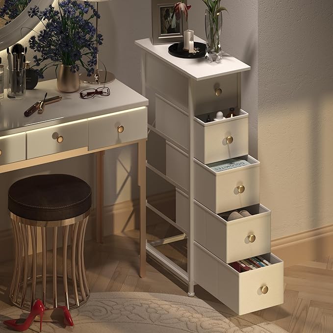 GiftGo Narrow Dresser Cabinet Vertical Slim Dresser Chest of Drawers Skinny - Image 4
