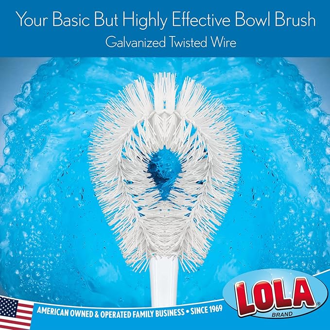LOLA Toilet Bowl Brush w/Curved Head, 4 Pack, Coated Wire, Durable Poly Bristles - Image 3