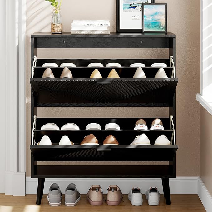 Shoe Cabinet Storage, Farmhouse Freestanding Organizer - Image 8