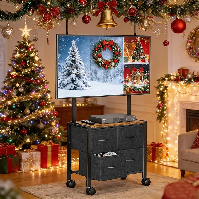 JKsmart Mobile TV Cart Rolling TV Stand Holder - Image 9